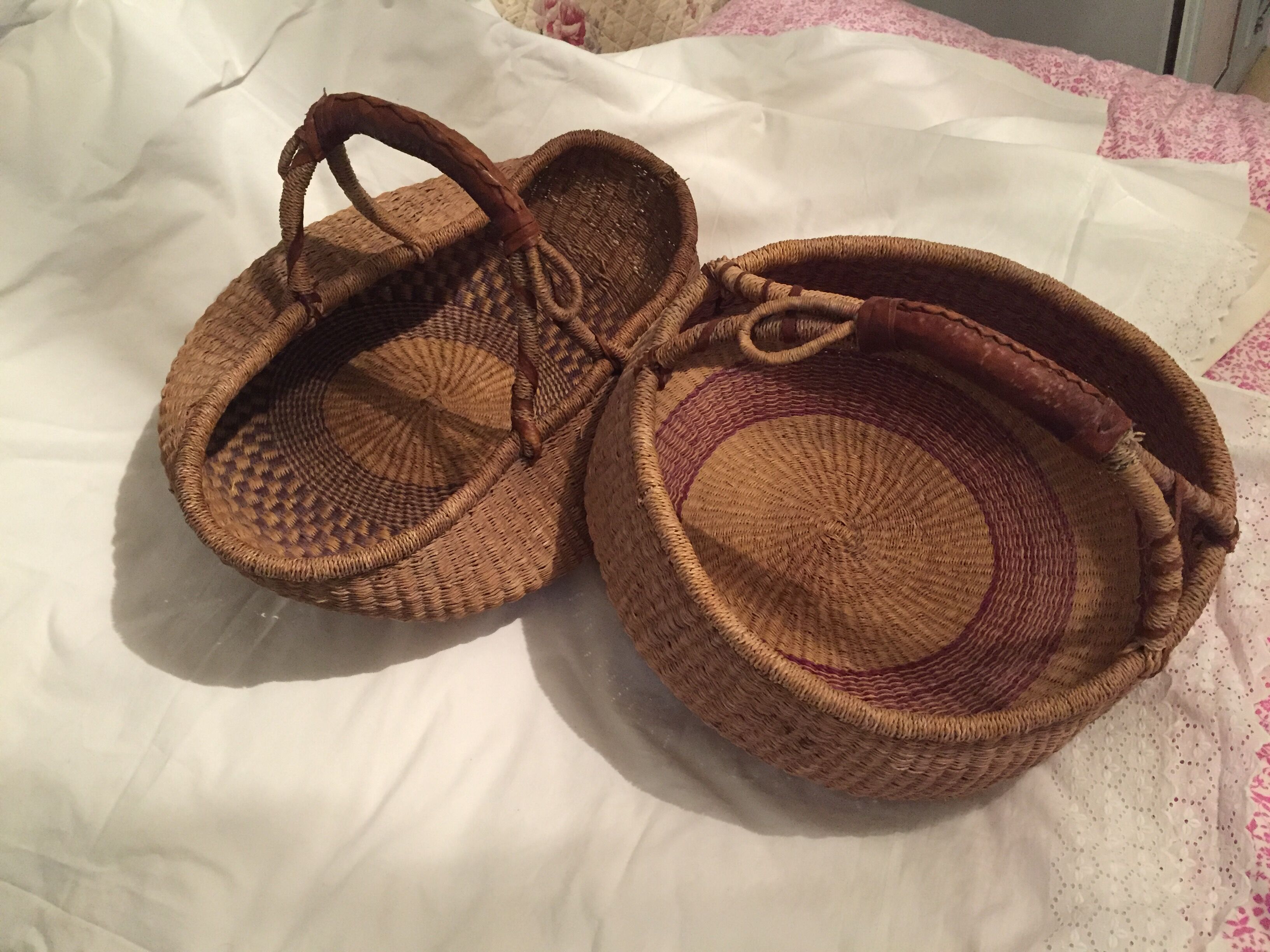 Lot of two former African baskets