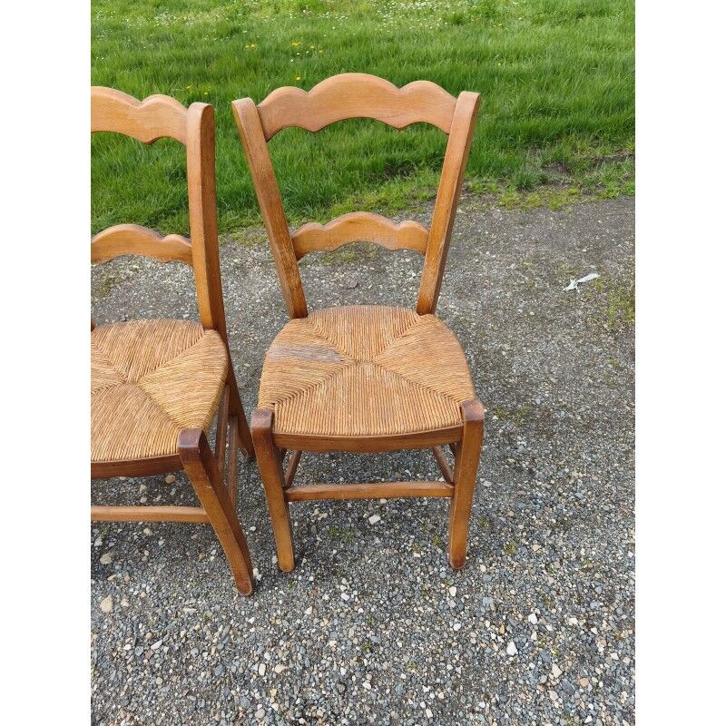 6 chaises paillées anciennes