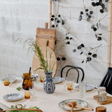 Oval solid wood table "Café Crème" Kumquat