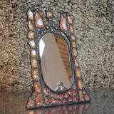 Tinted glass and lead mirror