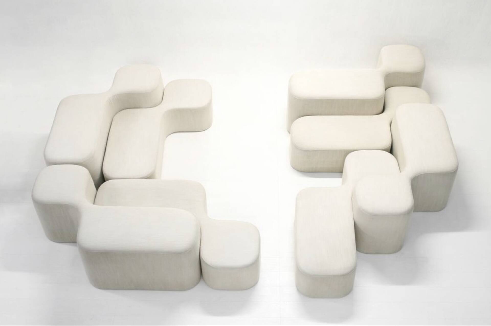 Modular Landscape Puzzle Sofa, 1970s, Set of 8