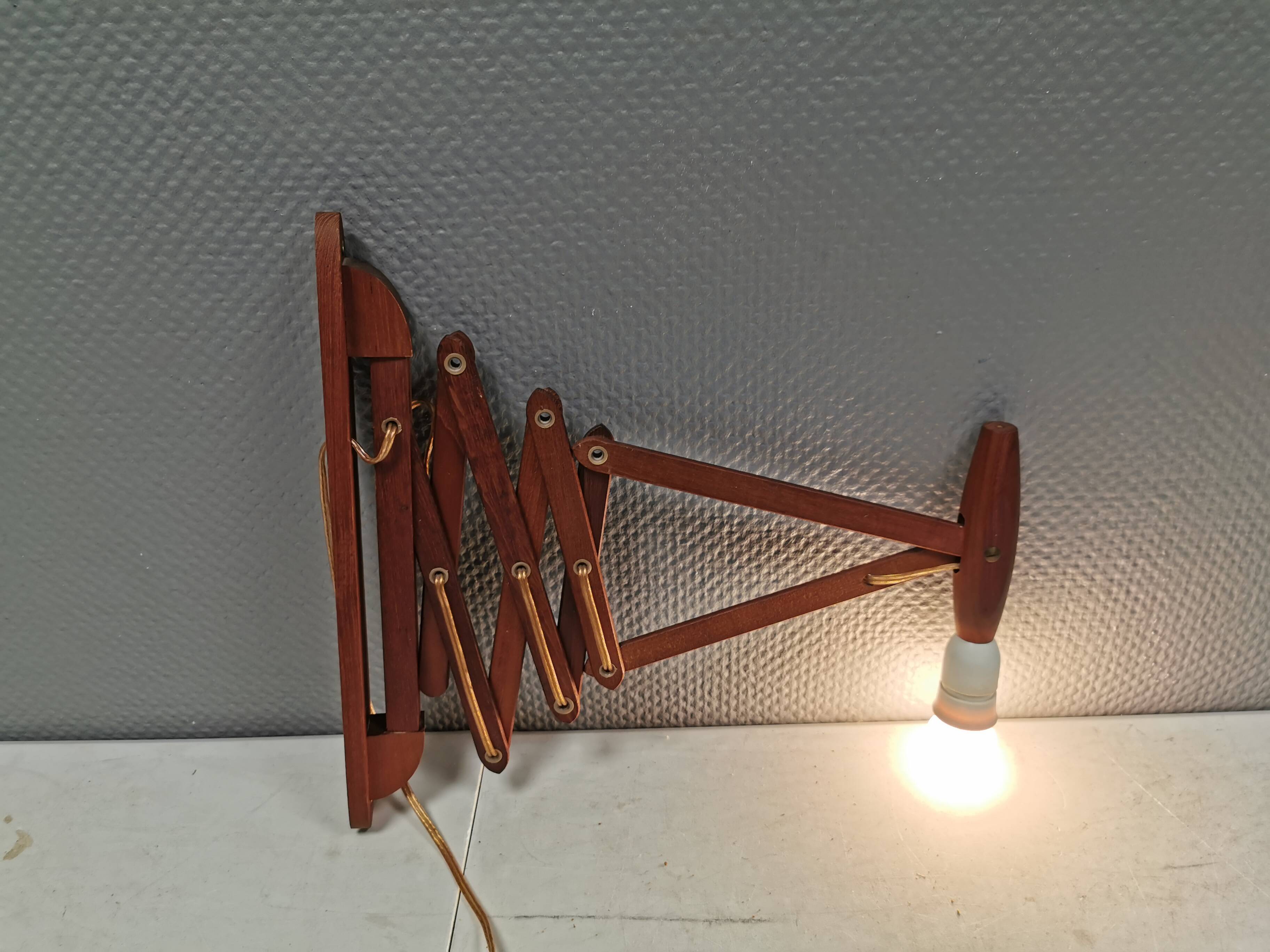 Wall lamp in teak, Denmark 1970-80s.
