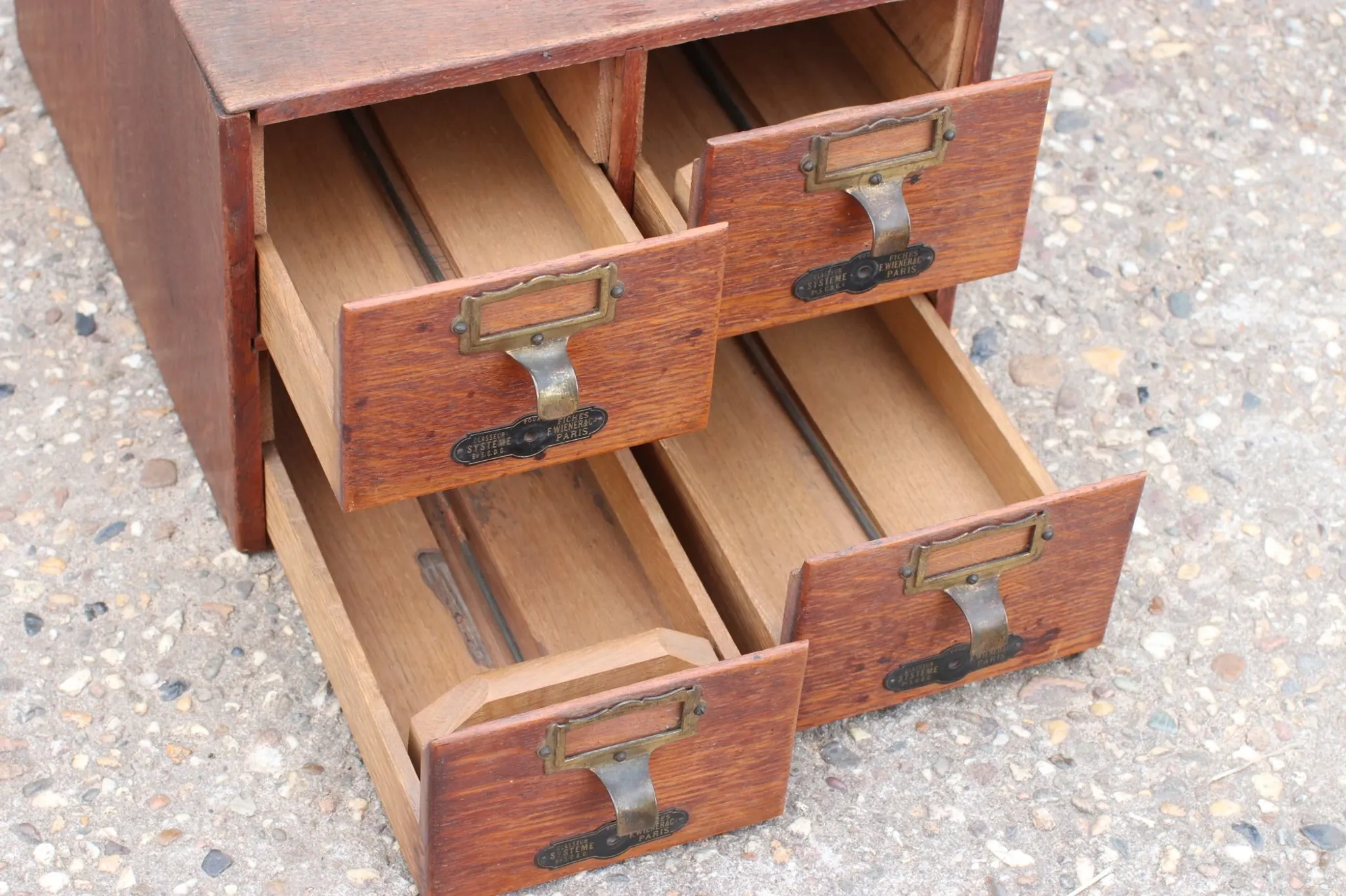 French oak card index cabinet with four drawers – circa 1910