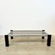 Table Basse Design Noir & Chrome – Verre Fumé