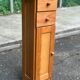 Narrow solid wood bedside table 1980