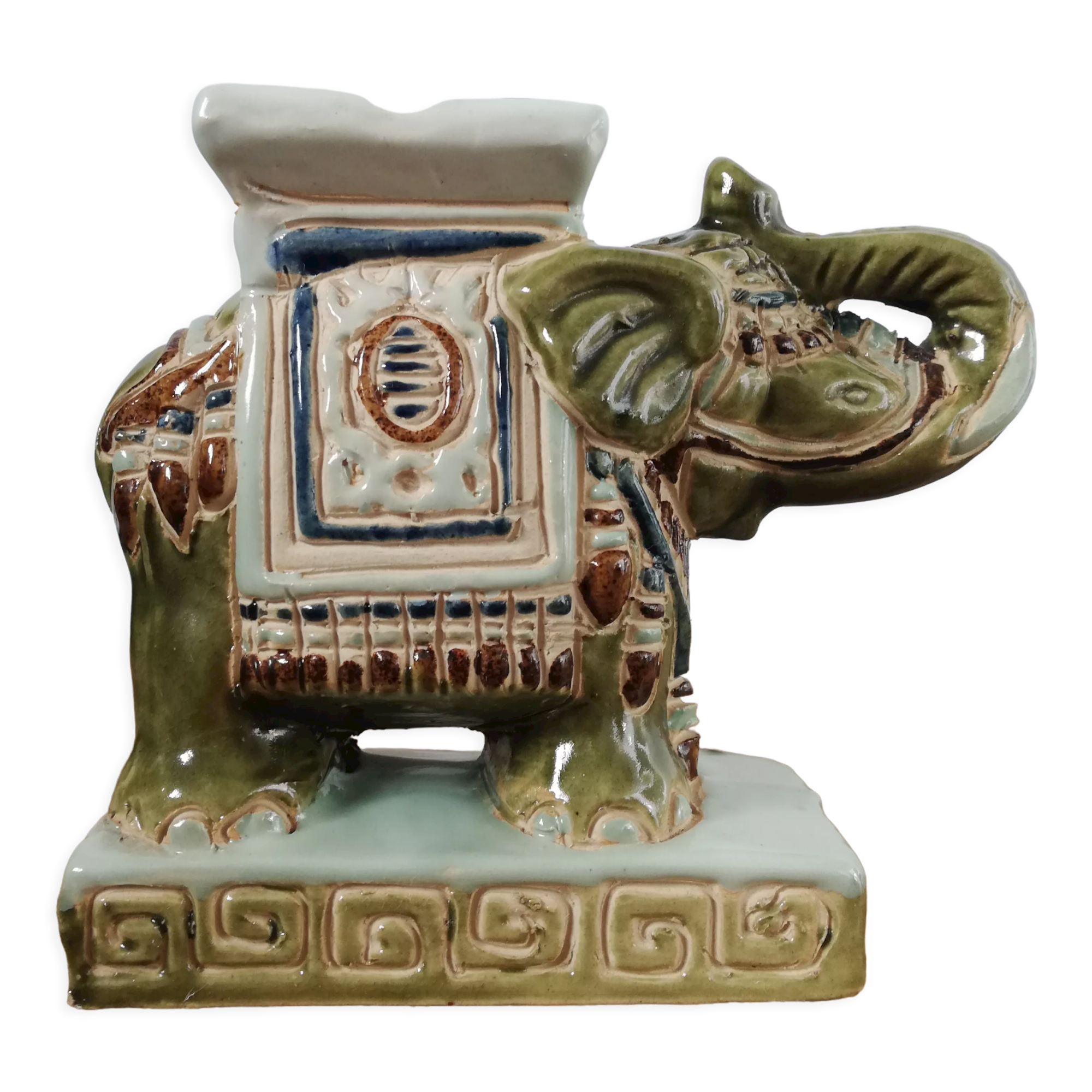 Ceramic elephant, green