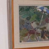 Original Swedish oil on panel – “Seated Figure” by Gösta Stawåsen – vintage & framed – 38 × 29 cm (15.0" × 11.4")