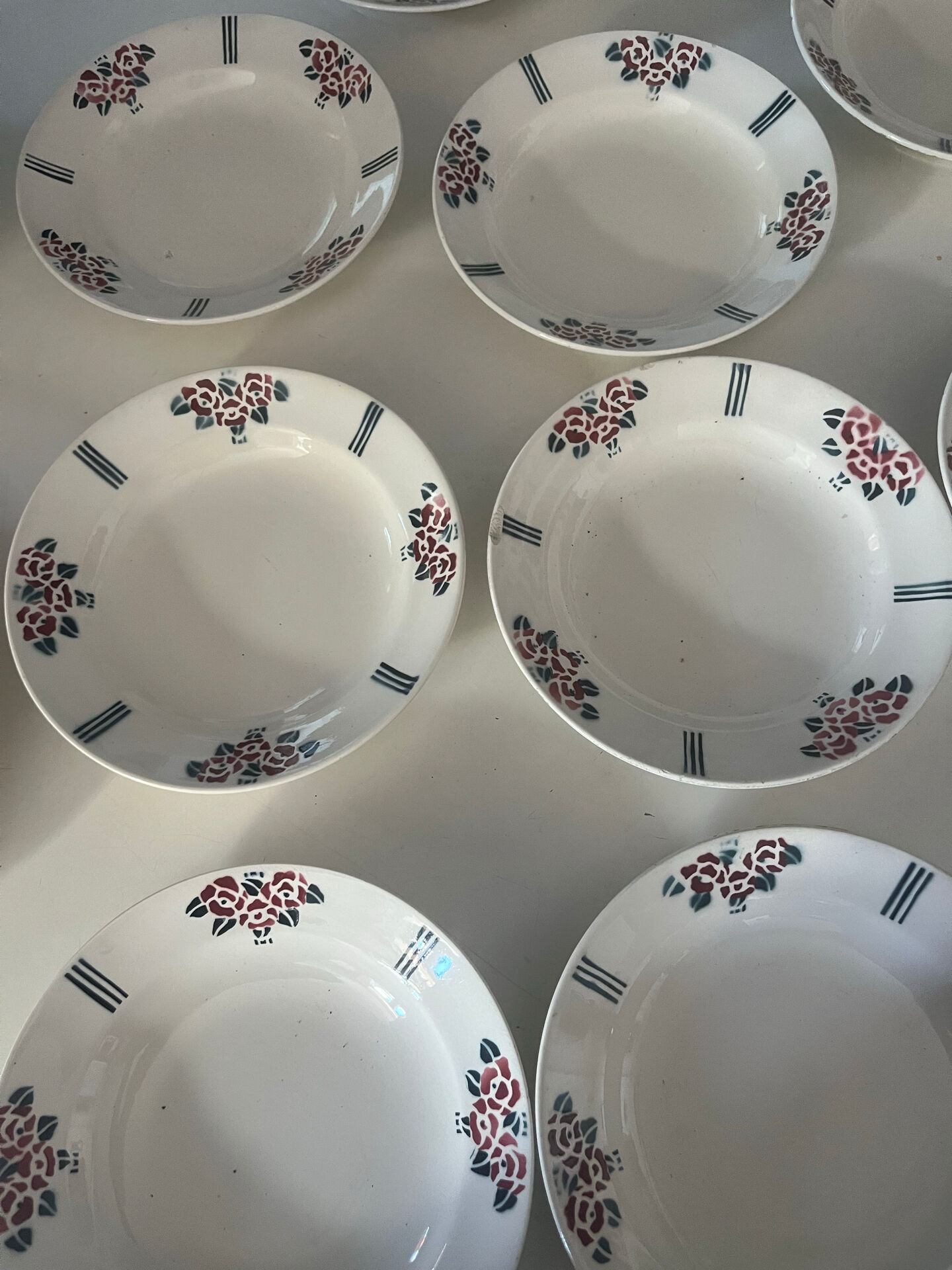 Antique faience service Meaux Longchamp