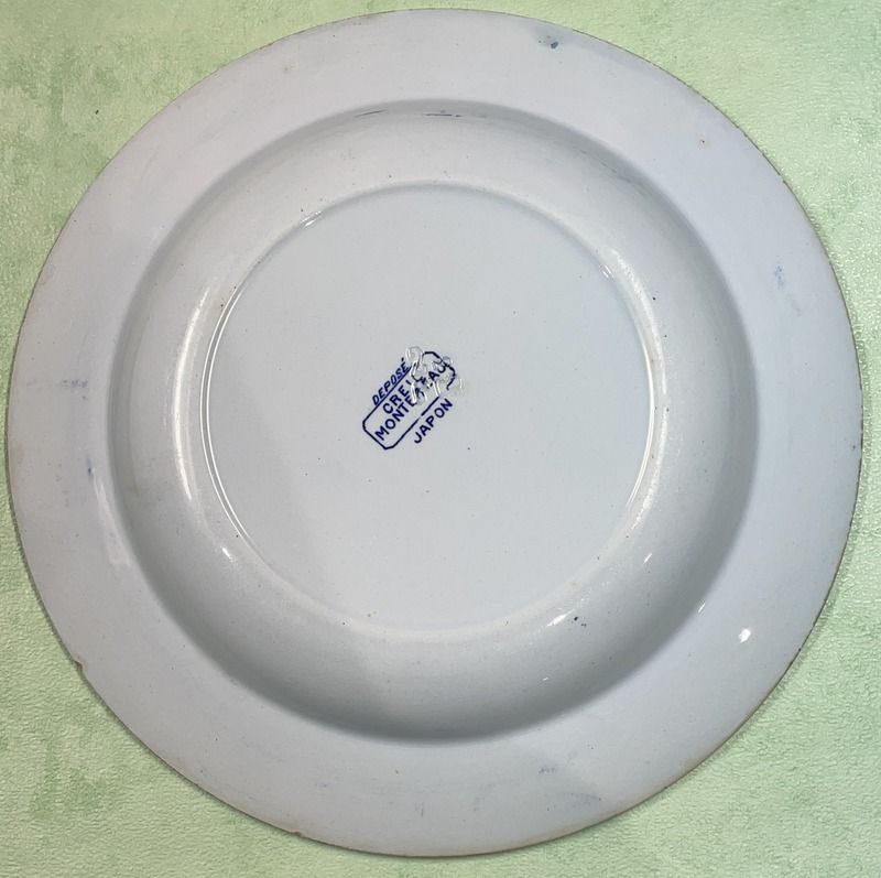 Details on Japanese plate Creil Montereau 23 cm - early XX eme
