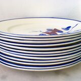 Set of 15 plates art nouveau kg lunéville
