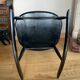 Vintage Scandinavian rocking chair in blackened wood from the 1970s