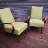 Pair of vintage Czech armchairs, Scandinavian style, 50s
