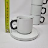 Set of four Friesland Germany porcelain coffee cups in Art Deco style