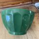 Large vintage green faceted bowl