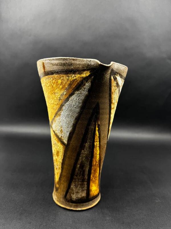 Pitcher signed Alexandra Kostanda (1921-2011) Vallauris in enamelled stoneware from the 60s