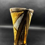 Pichet signé Alexandra Kostanda (1921-2011) Vallauris en grès émaillé années 60