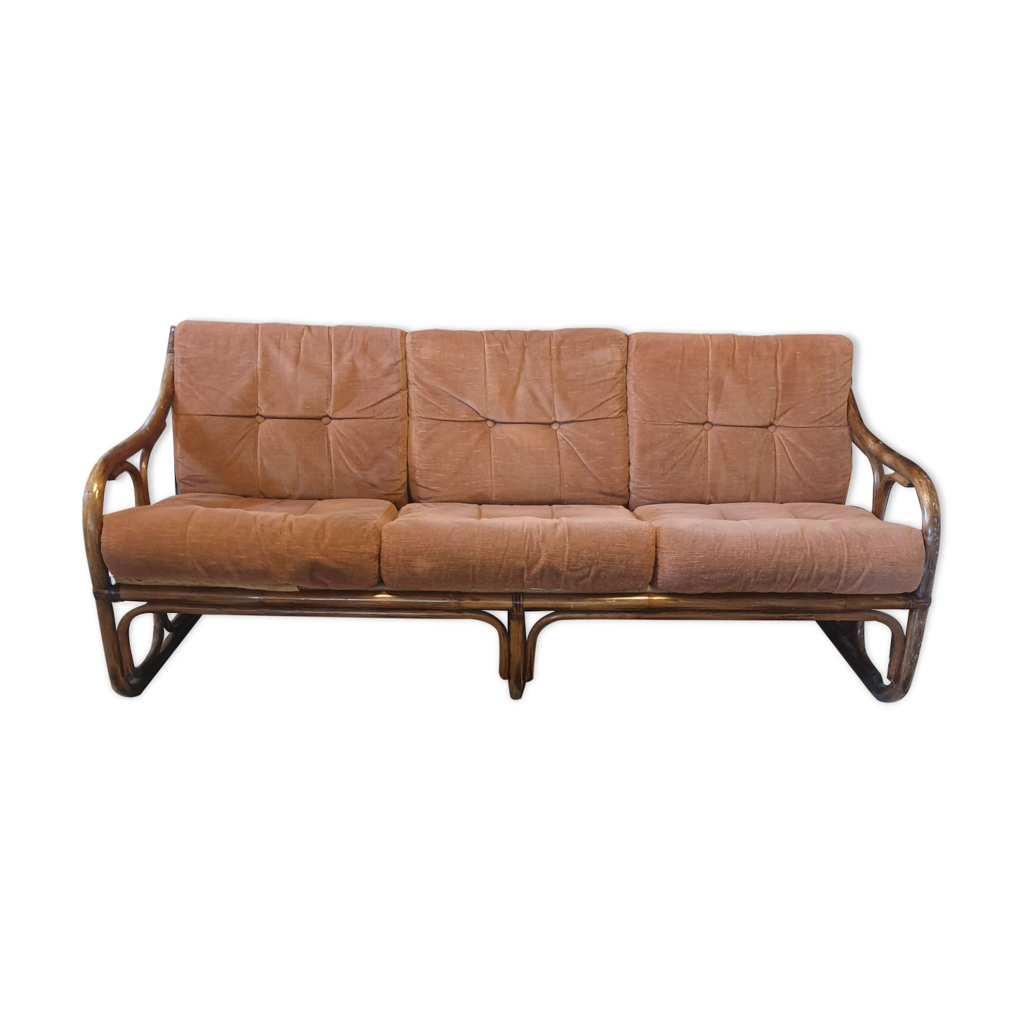 3-seater bamboo sofa