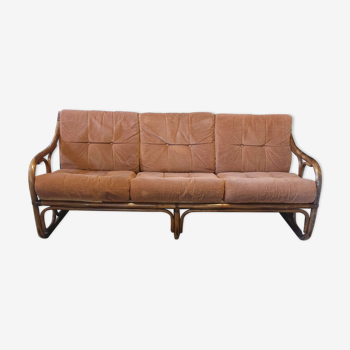 3-seater bamboo sofa