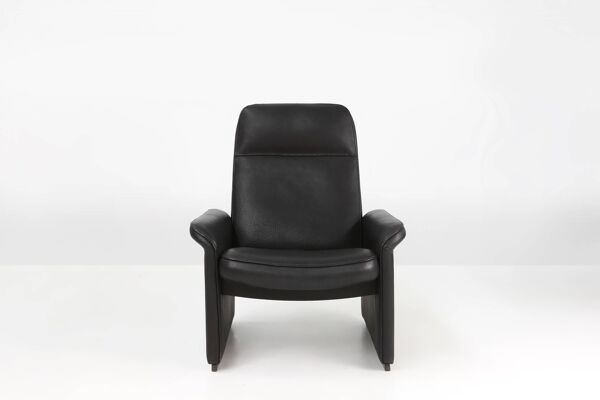 Fauteuil de salon exceptionnel De Sede DS50 en cuir noir, Suisse ca. 1980