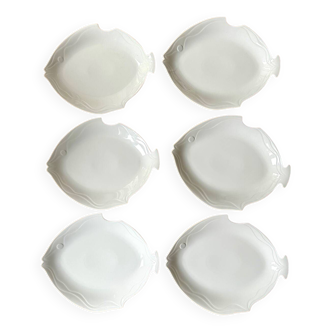 Set of 6 Royal Tettau German porcelain fish plates