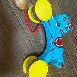 Vintage wooden pull-along horse