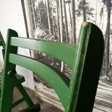 Set of 5 wooden folding chairs