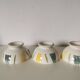 set of three small white, green and yellow bowls and Sarreguemines