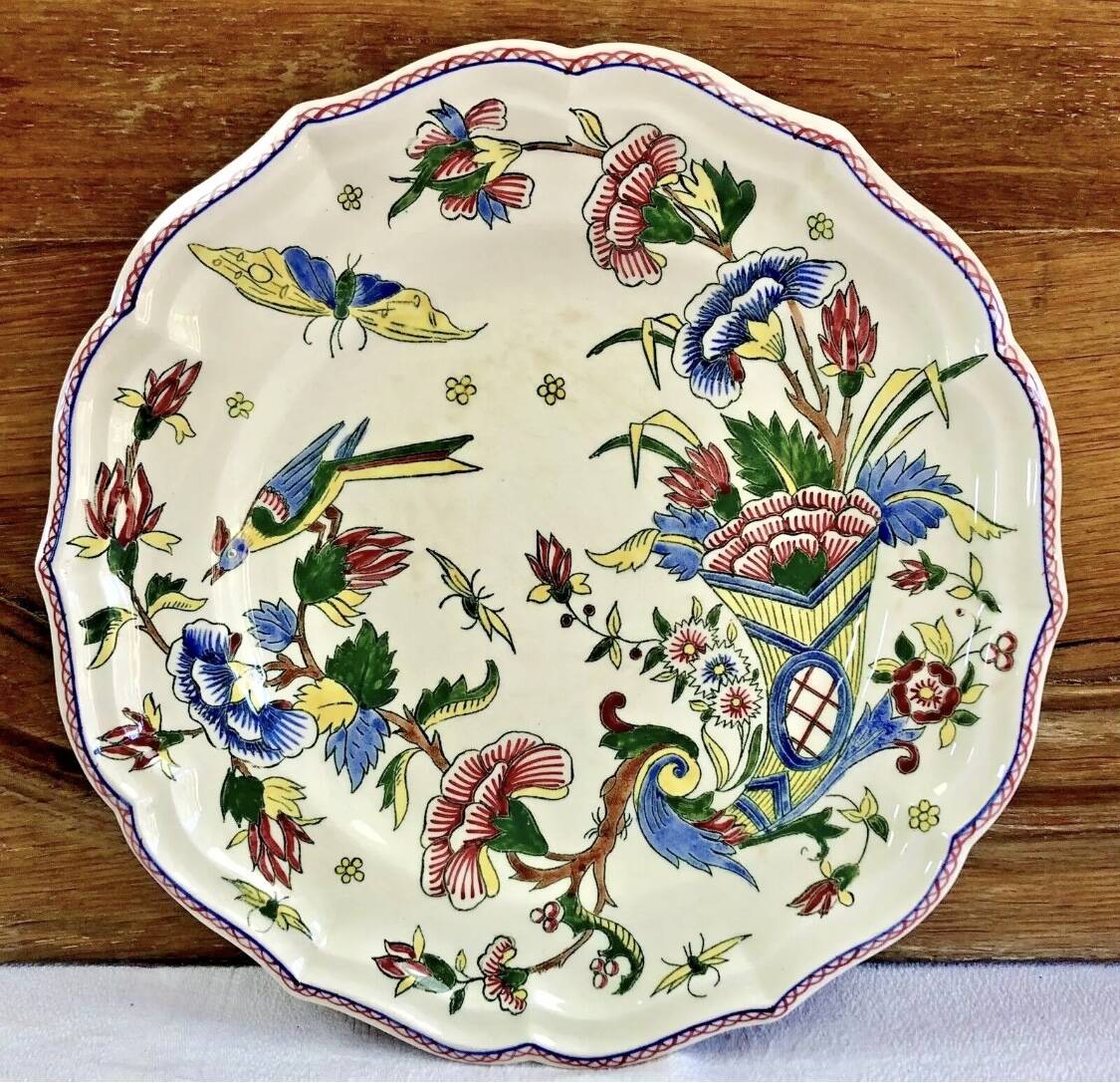 7 flat plates Gien model cornucopia 1938 1960