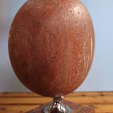 Lampe à poser en marbre rouge - style Barbier 1970