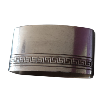 Rond de serviette en métal argenté poinçonné