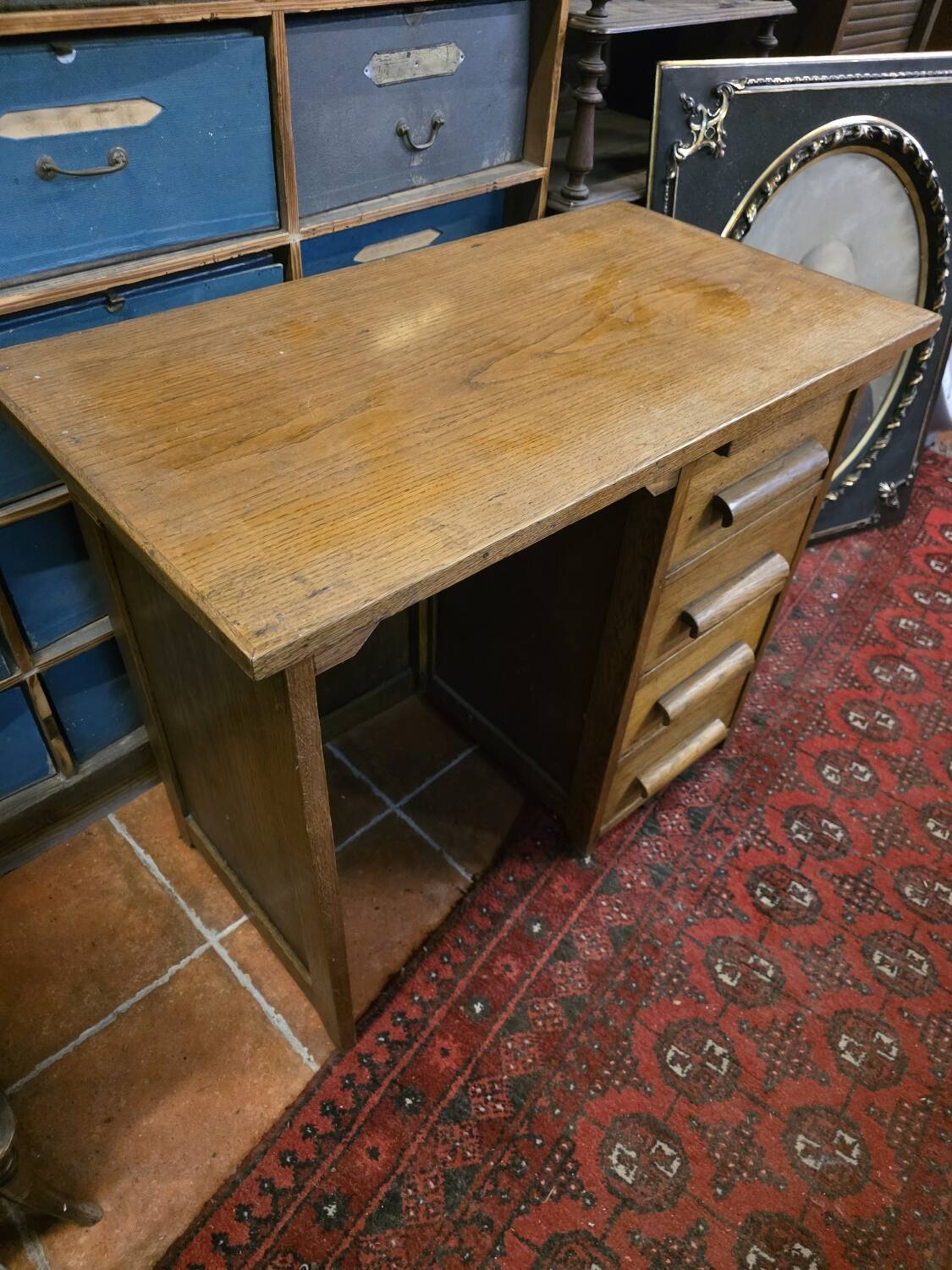 Oak children's desk with drawers
