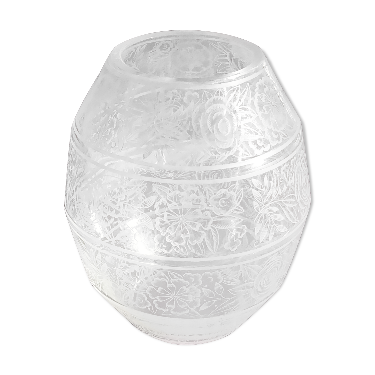 Art Deco crystal vase signed Baccarat