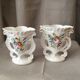 Pair of mariee vases in paris porcelain with floral decoration