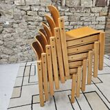 Lot 6 chaises danois empilable 1970 vintage