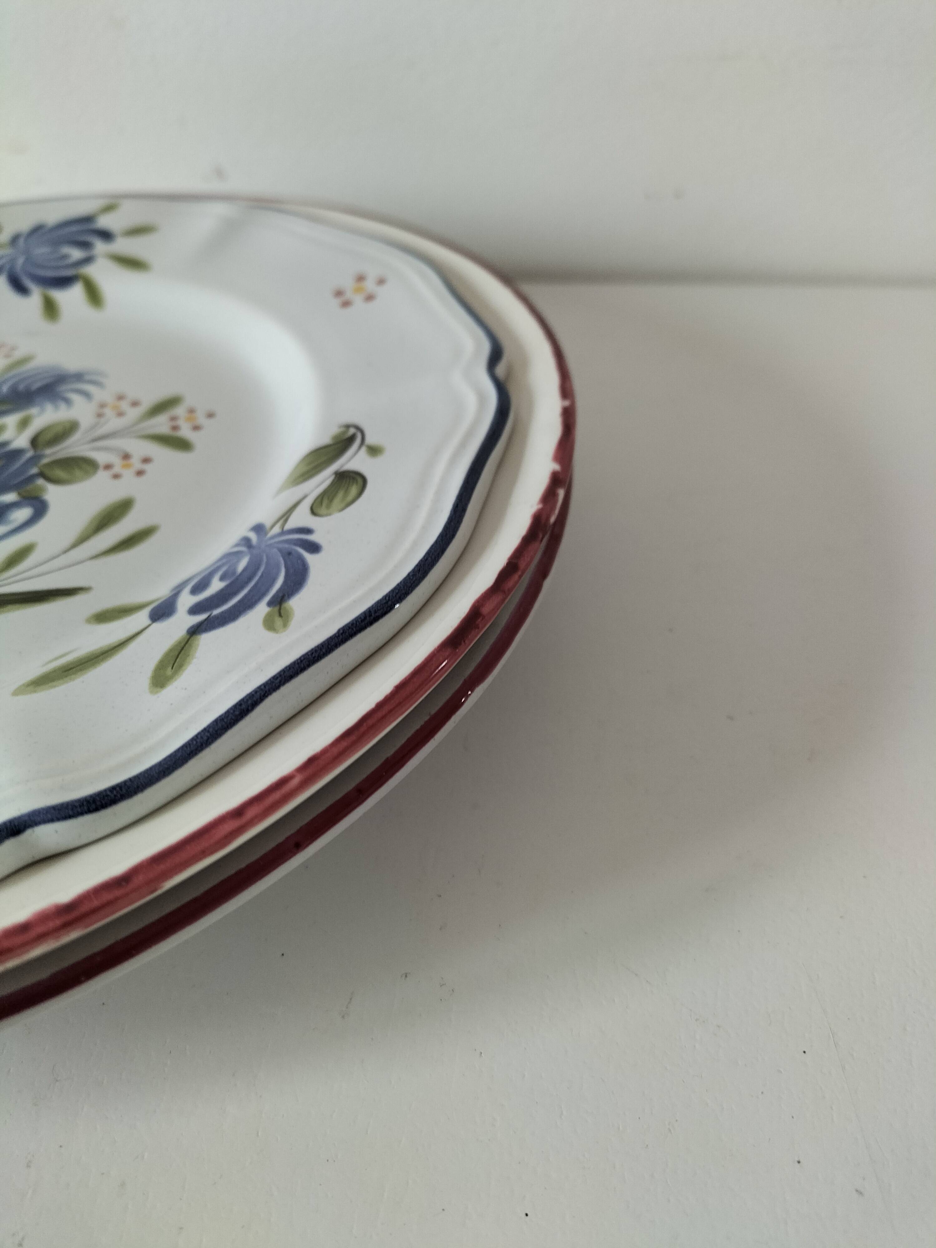 Trio of plates with rooster - Eastern earthenware