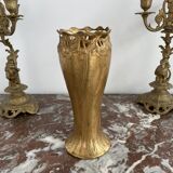 Antique, Gallia vase, Art Nouveau, French goldsmith Christofle, stamped, décor 4780, gilded