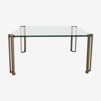 Glass and brass coffee table by Peter Ghyczy, 1970