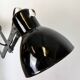 Lampe murale à ciseaux en émail noir industriel, années 1950