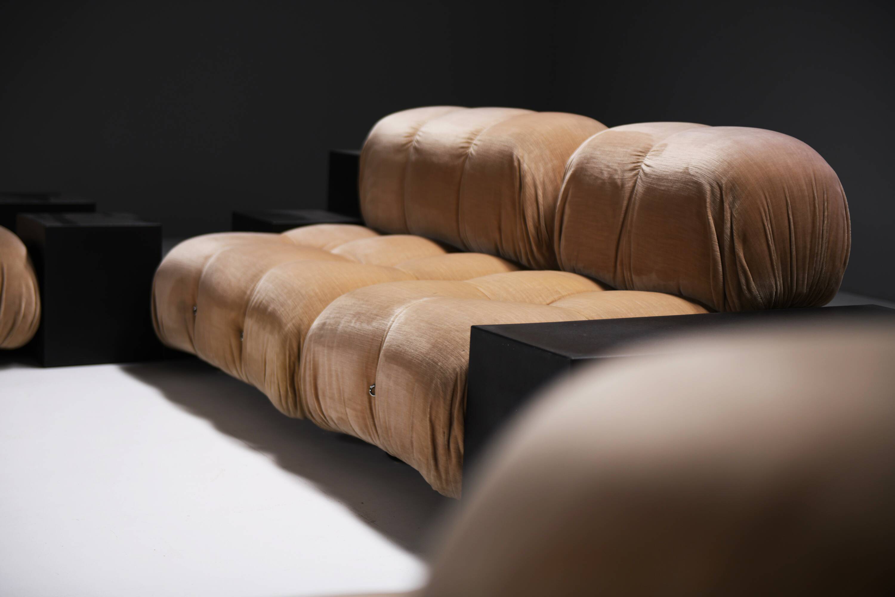 Vintage Camaleonda set & 3 Gli Scacchi tables by Mario Bellini for C & B Italia