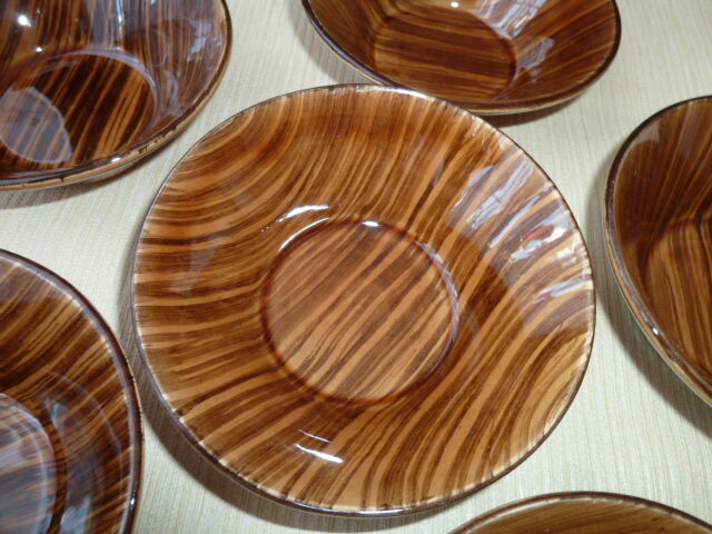 Set of 6 cups Digoin Sarreguemines Model Domino Vintage