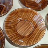 Set of 6 cups Digoin Sarreguemines Model Domino Vintage