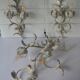 2 Florentine metal leaf wall lights