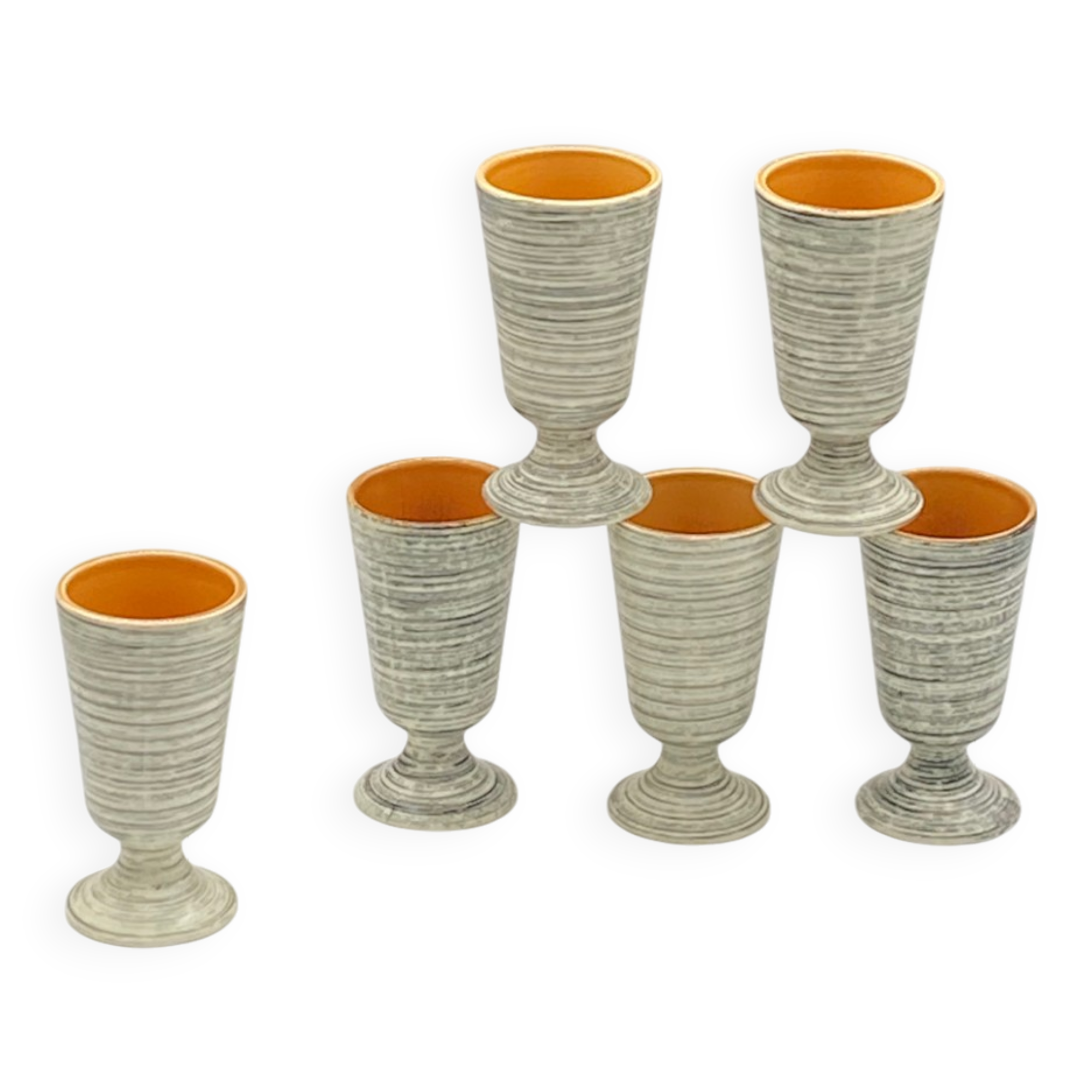 Set of 6 vintage mazagrans, Salins France