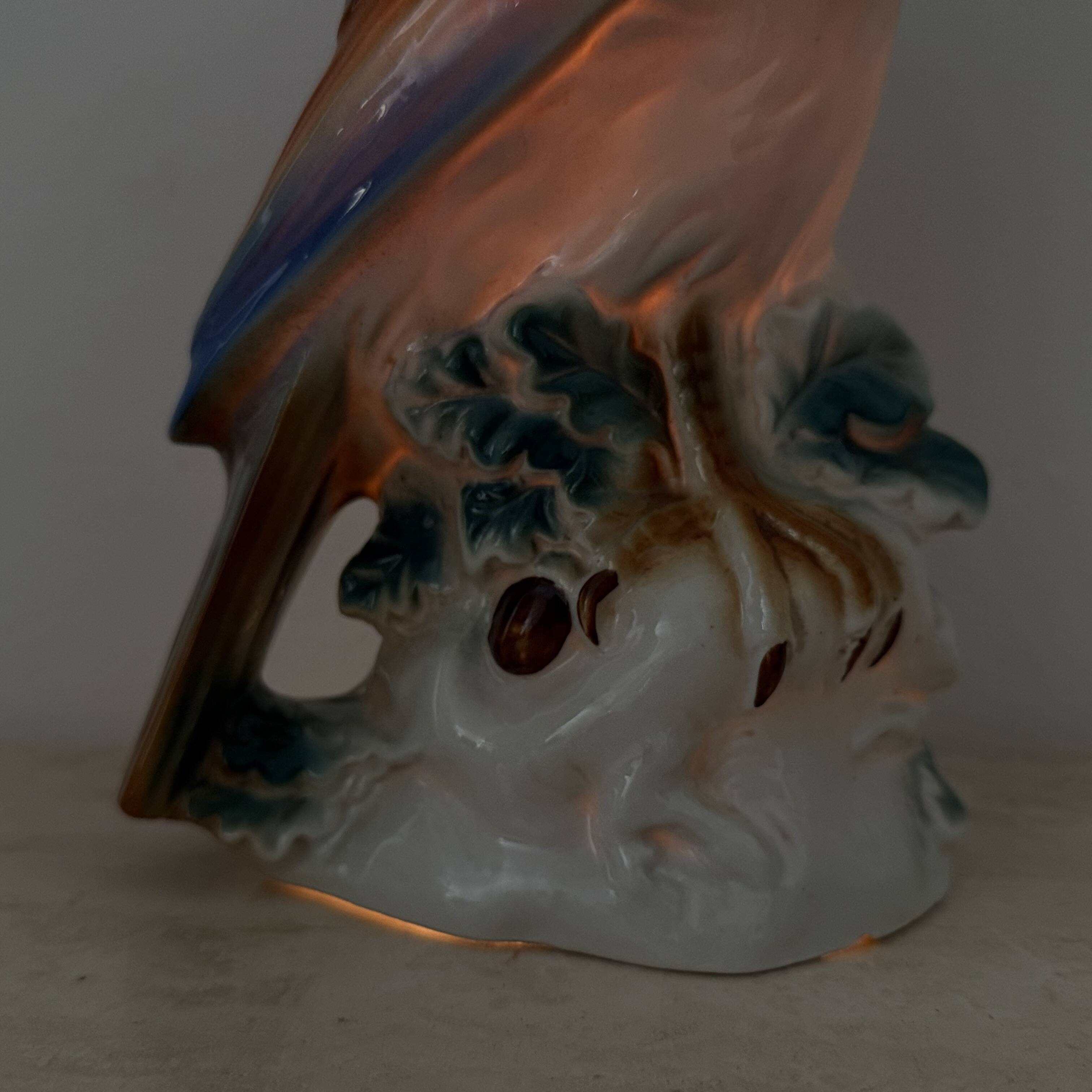 Vintage porcelain Parfume lamp bird , 1950s