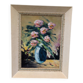 Huile sur toile, bouquet de renoncules