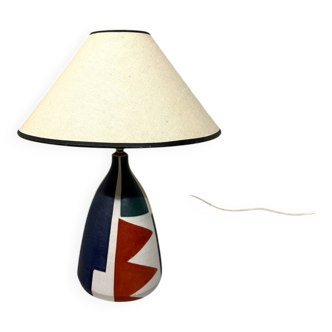 Krösselbach Fayence art pottery table lamp by C Zänge & KH Löffler 1950's