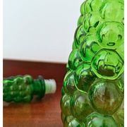 Bouteille/carafe Genie en verre à bulles vert Empoli vintage
