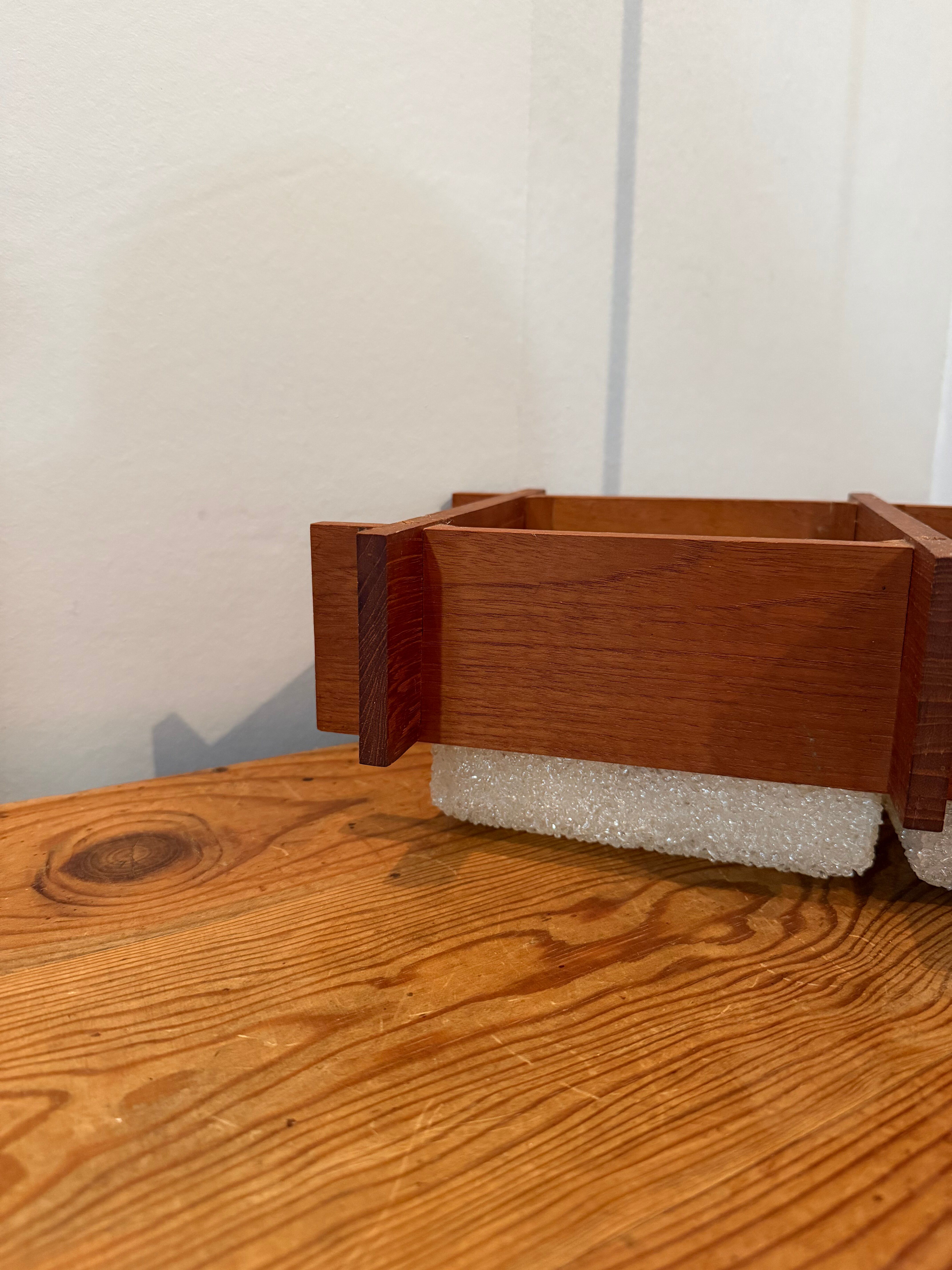 Scandinavian suspension design in teak and vintage perspex from the 1970s.