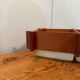 Scandinavian suspension design in teak and vintage perspex from the 1970s.