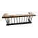 English fireplace bench – Club Fender – Tawny leather and brass –
